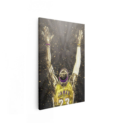 Canvas schilderij vooraanzicht Basketballer LeBron James Nummer 23