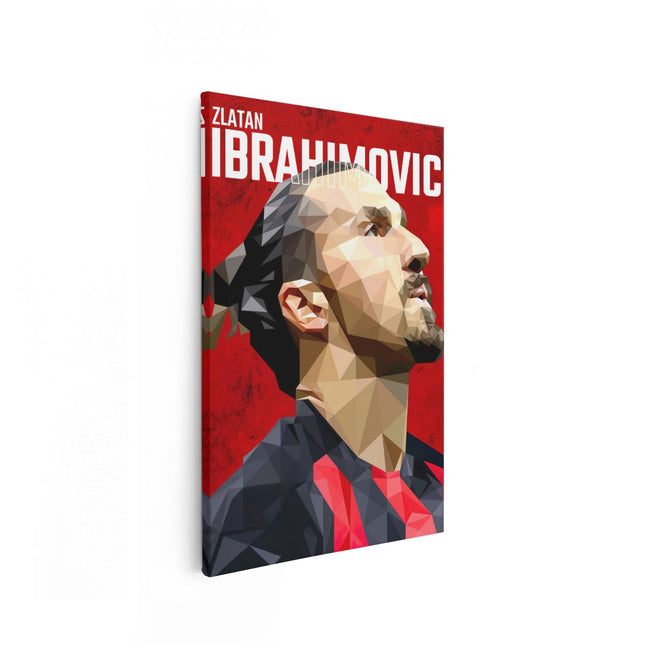 Canvas schilderij vooraanzicht Zlatan Ibrahimovic bij AC Milan in Geometrie