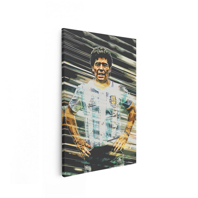 Canvas schilderij vooraanzicht Diego Maradona bij Argentinië