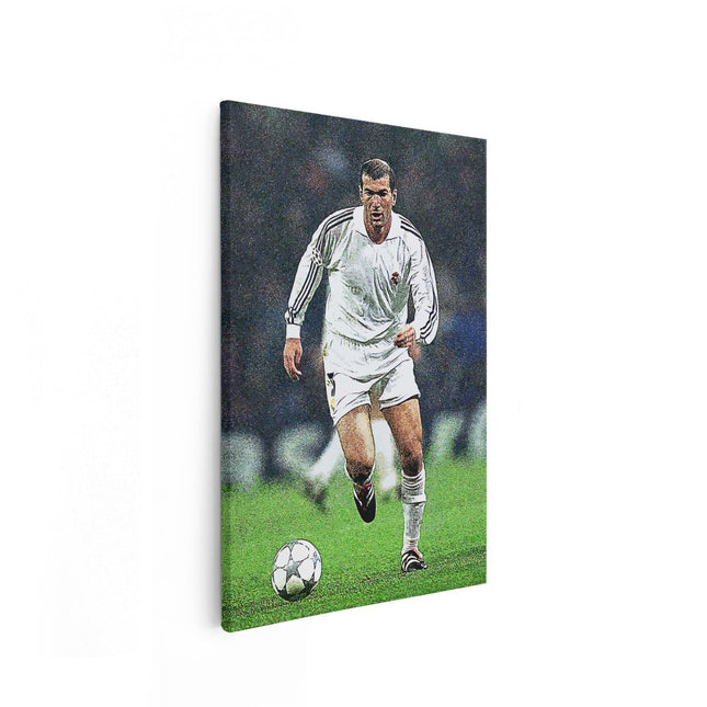 Canvas schilderij vooraanzicht Zinédine Zidane bij Real Madrid