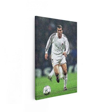 Canvas schilderij vooraanzicht Zinédine Zidane bij Real Madrid