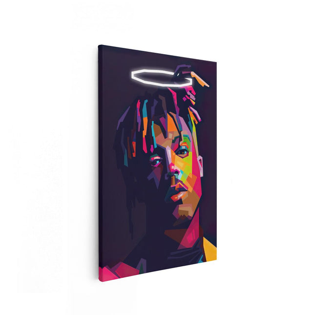 Canvas schilderij vooraanzicht Juice Wrld in Abstracte Stijl