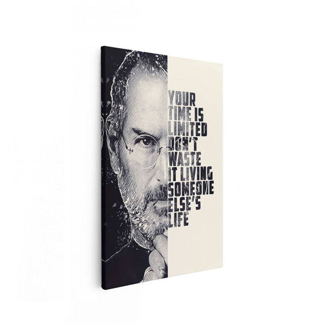 Canvas schilderij vooraanzicht Steve Jobs Quote