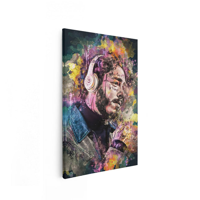 Canvas schilderij vooraanzicht Post Malone in Olieverf