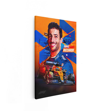 Canvas schilderij vooraanzicht Formule 1 Coureur Daniel Ricciardo 