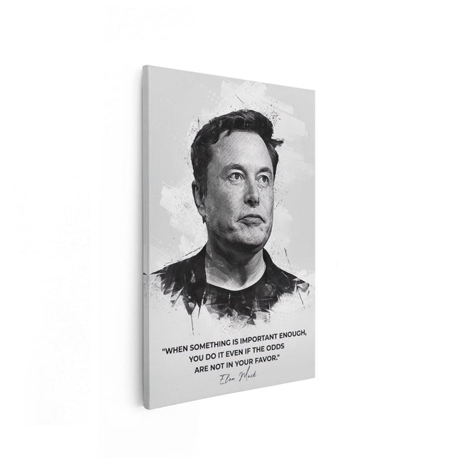 Canvas schilderij vooraanzicht Elon Musk Inspiratie Quote