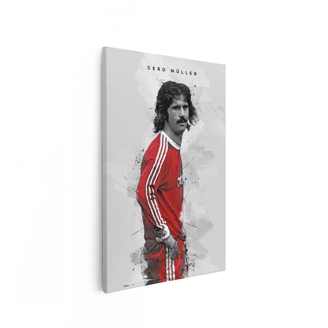 Canvas schilderij vooraanzicht Gerd Müller bij FC Bayern München