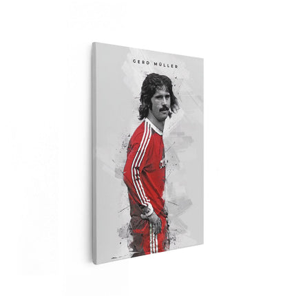 Canvas schilderij vooraanzicht Gerd Müller bij FC Bayern München
