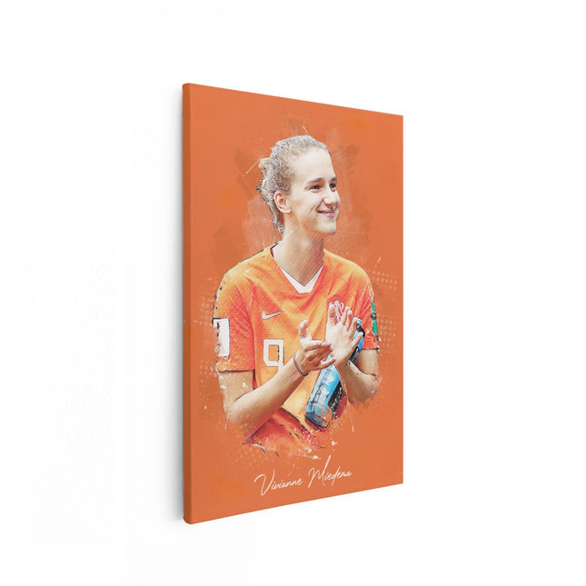 Canvas schilderij vooraanzicht Vivianne Miedema bij Oranje