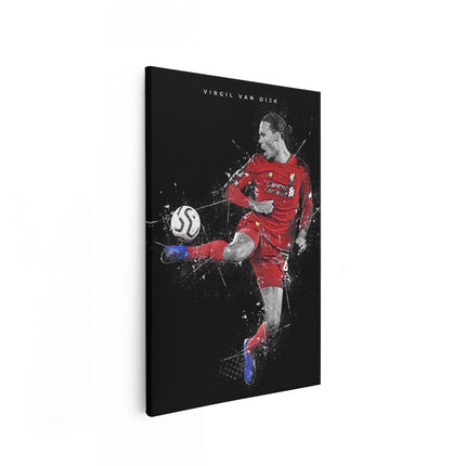 Canvas schilderij vooraanzicht Virgil van Dijk in actie bij Liverpool