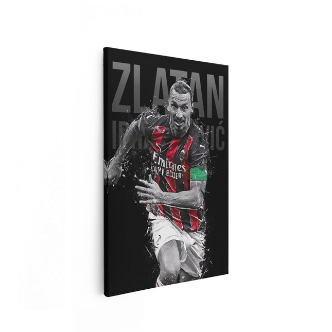 Canvas schilderij vooraanzicht Zlatan Ibrahimovic bij AC Milan