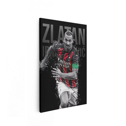 Canvas schilderij vooraanzicht Zlatan Ibrahimovic bij AC Milan