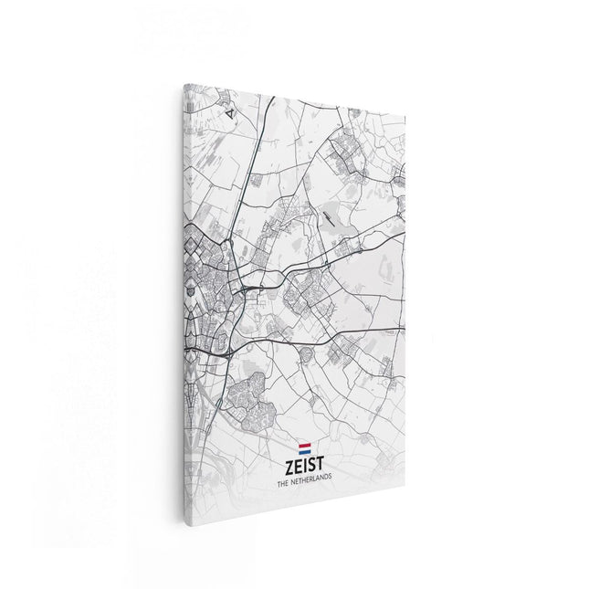 Canvas schilderij vooraanzicht Stadskaart Zeist in het Wit
