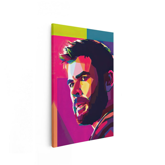 Canvas schilderij vooraanzicht Acteur Chris Hemsworth - Abstract