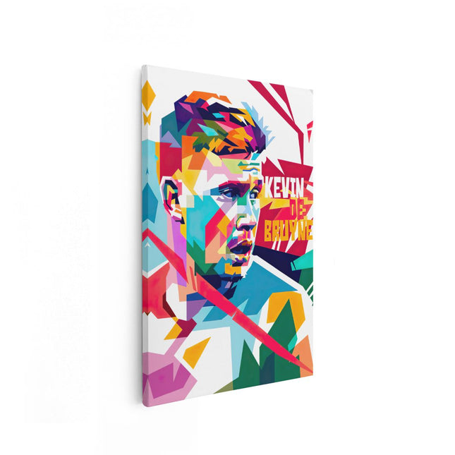 Canvas schilderij vooraanzicht Kevin de Bruyne in Kleur