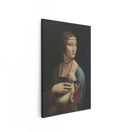 Canvas schilderij vooraanzicht De Dame met de Hermelijn - Leonardo da Vinci