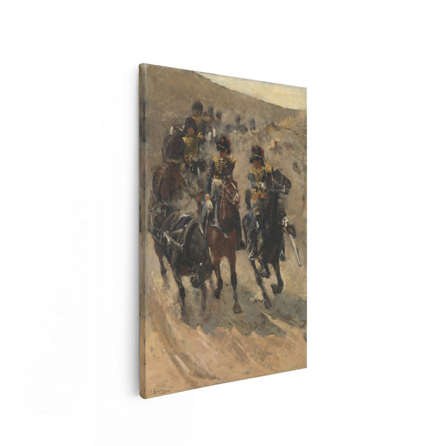 Canvas schilderij vooraanzicht De Gele Rijders - George Hendrik Breitner