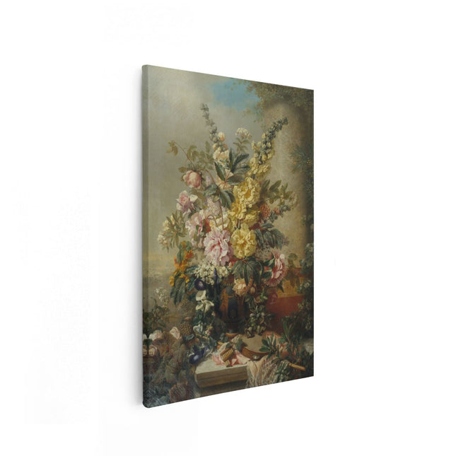 Canvas schilderij vooraanzicht Grote Vaas met Bloemen - Josep Mirabent