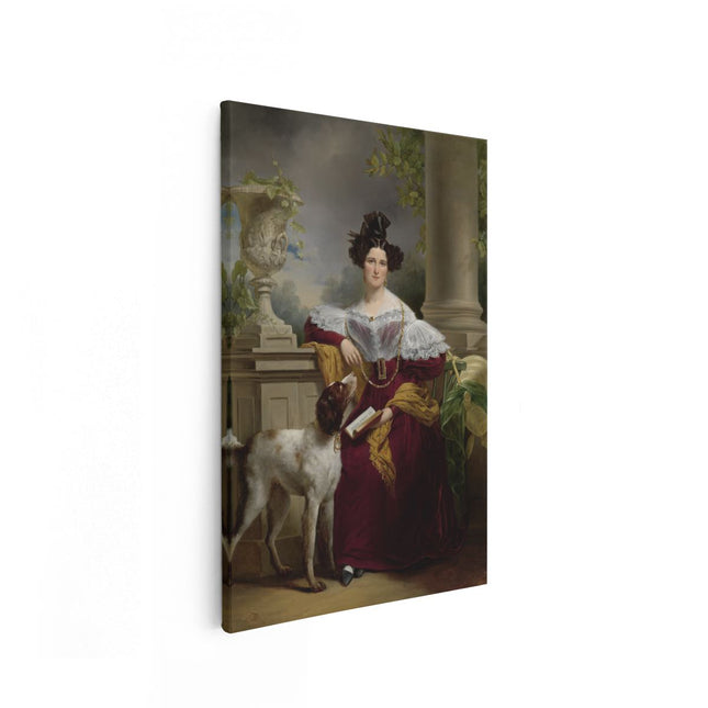 Canvas schilderij vooraanzicht Portret van Alida Christina Assink - Jan Adam Kruseman