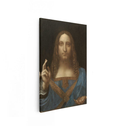 Canvas schilderij vooraanzicht Salvator Mundi - Leonardo da Vinci