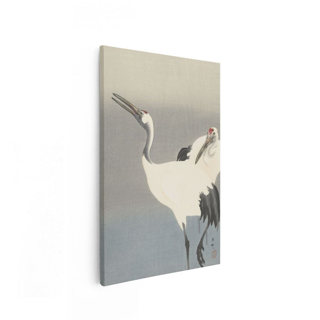 Canvas schilderij vooraanzicht Twee Kraanvogels - Koson Ohara