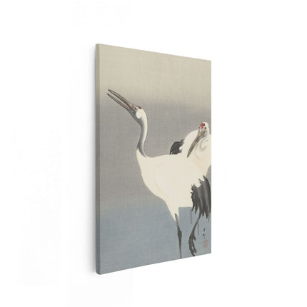 Canvas schilderij vooraanzicht Twee Kraanvogels - Koson Ohara