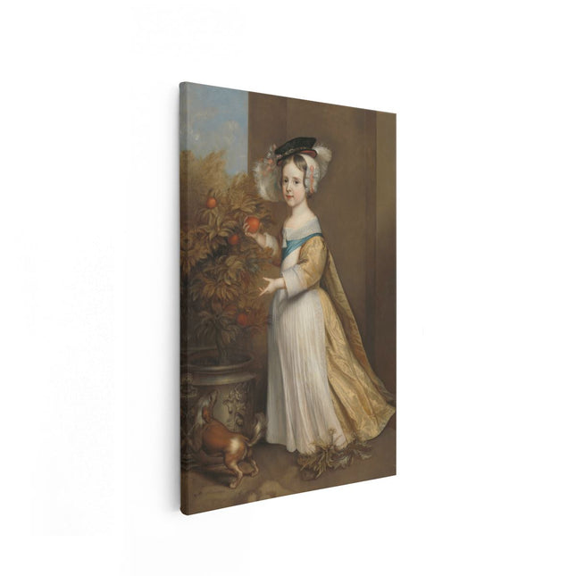 Canvas schilderij vooraanzicht Willem III (1650-1702), Prins van Oranje, als Kind - Adriaen Hanneman