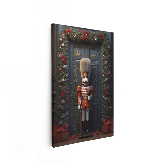 Canvas schilderij vooraanzicht Notenkraker Soldaat - Kerst