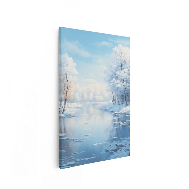 Canvas schilderij vooraanzicht Winter Meer