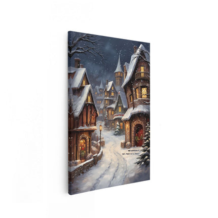 Canvas schilderij vooraanzicht Winter Kerst Stad