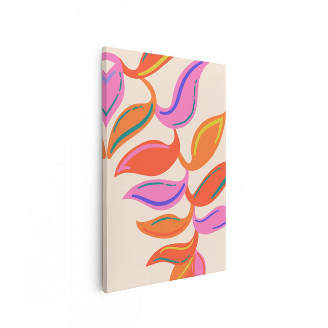 Canvas schilderij vooraanzicht Abstracte Bladeren - Kleurrijk