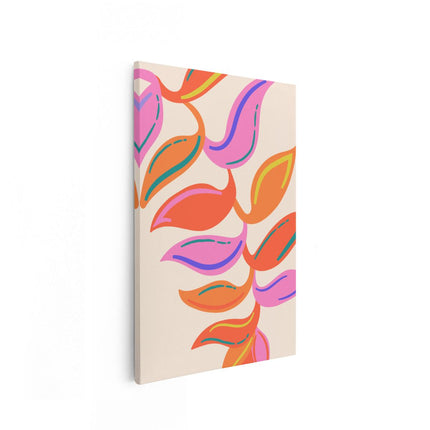 Canvas schilderij vooraanzicht Abstracte Bladeren - Kleurrijk