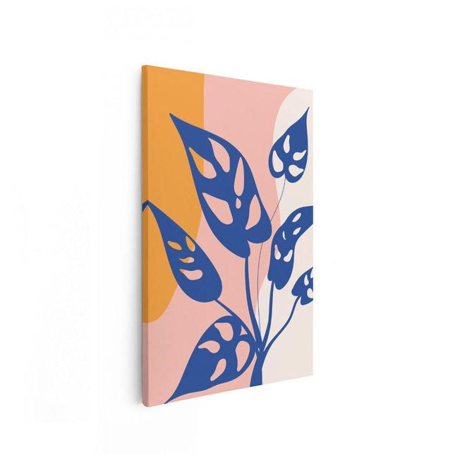 Canvas schilderij vooraanzicht Blauwe Plant - Abstract