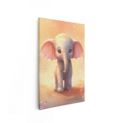 Canvas schilderij vooraanzicht Baby Olifant