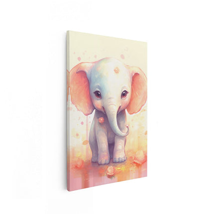 Canvas schilderij vooraanzicht Baby Olifant