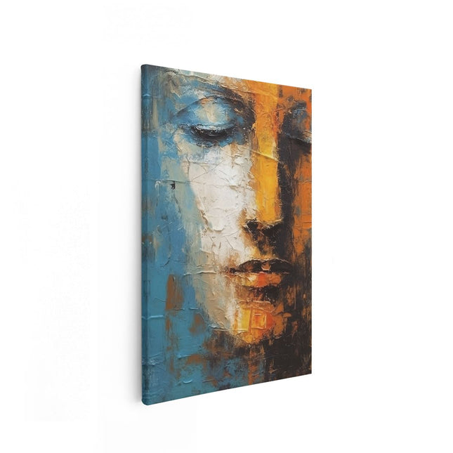 Canvas schilderij vooraanzicht Vrouw met Ogen Dicht
