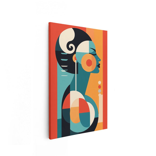 Canvas schilderij vooraanzicht Vrouw in Abstracte Kunst