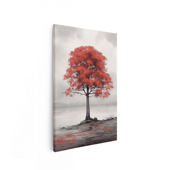 Canvas schilderij vooraanzicht Rode Boom