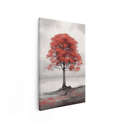 Canvas schilderij vooraanzicht Rode Boom