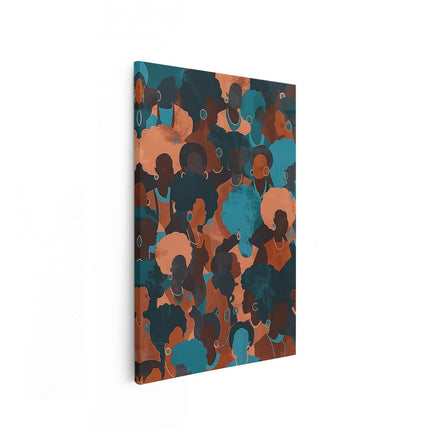 Canvas schilderij vooraanzicht Groep Zwarte Vrouwen met Afros