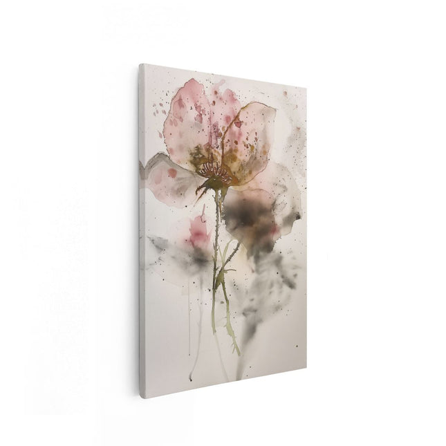 Canvas schilderij vooraanzicht Aquarelkunstwerk van een Bloem