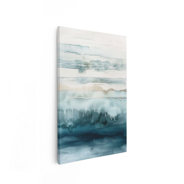 Canvas schilderij vooraanzicht Abstract Kunstwerk van Blauw en Wit Water