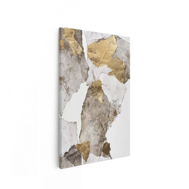 Canvas schilderij vooraanzicht Bladgoud op een Witte Achtergrond