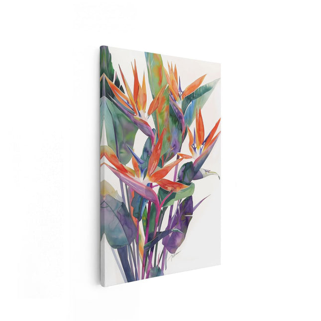 Canvas schilderij vooraanzicht Aquarelkunstwerk van Paradijsvogels