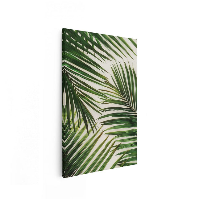 Canvas schilderij vooraanzicht Palmbladeren op een Witte Achtergrond