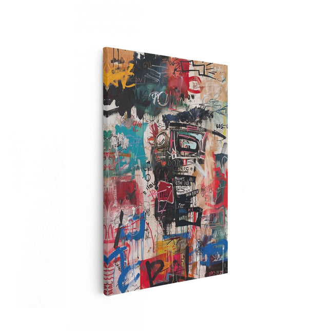Canvas schilderij vooraanzicht Kunstwerk met veel Graffiti Erop