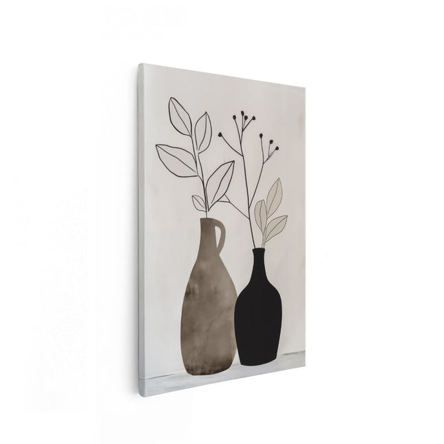 Canvas schilderij vooraanzicht Twee Vazen ​​Met Planten Erin