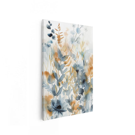 Canvas schilderij vooraanzicht Aquarelkunstwerk van Bloemen