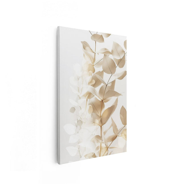 Canvas schilderij vooraanzicht Witte Achtergrond met een Bos Bladeren