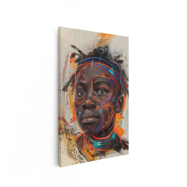 Canvas schilderij vooraanzicht Het Gezicht van een Jonge Afrikaanse Man met Dreadlocks op zijn Gezicht